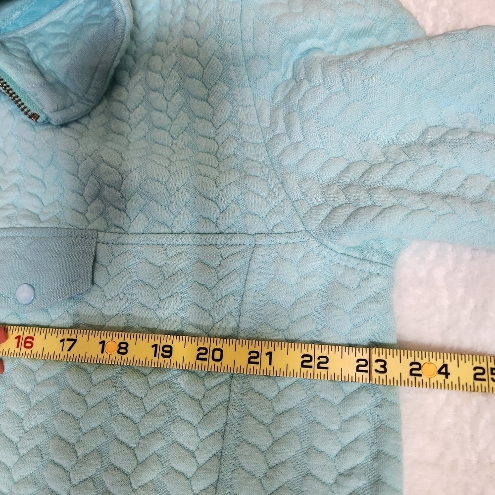 Aqua Blue Textured Turtleneck Sweater - Picture 8 of 10